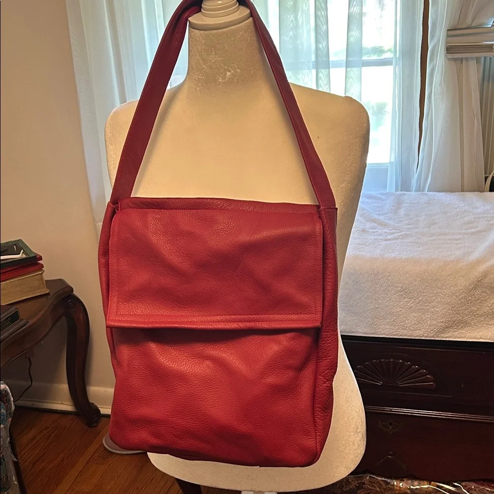 Red Leather bag - NWOT - Handcrafted - Picture 1 of 4